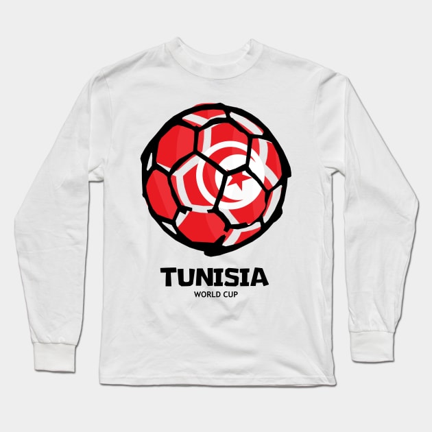 Tunisia Football Country Flag Long Sleeve T-Shirt by KewaleeTee